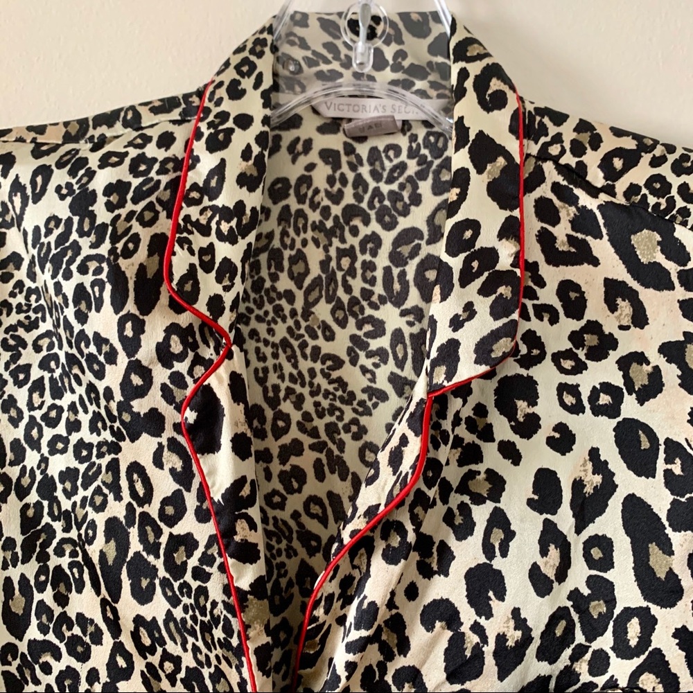 Victoria’s Secret Silky Leopard Print Pajama Top
